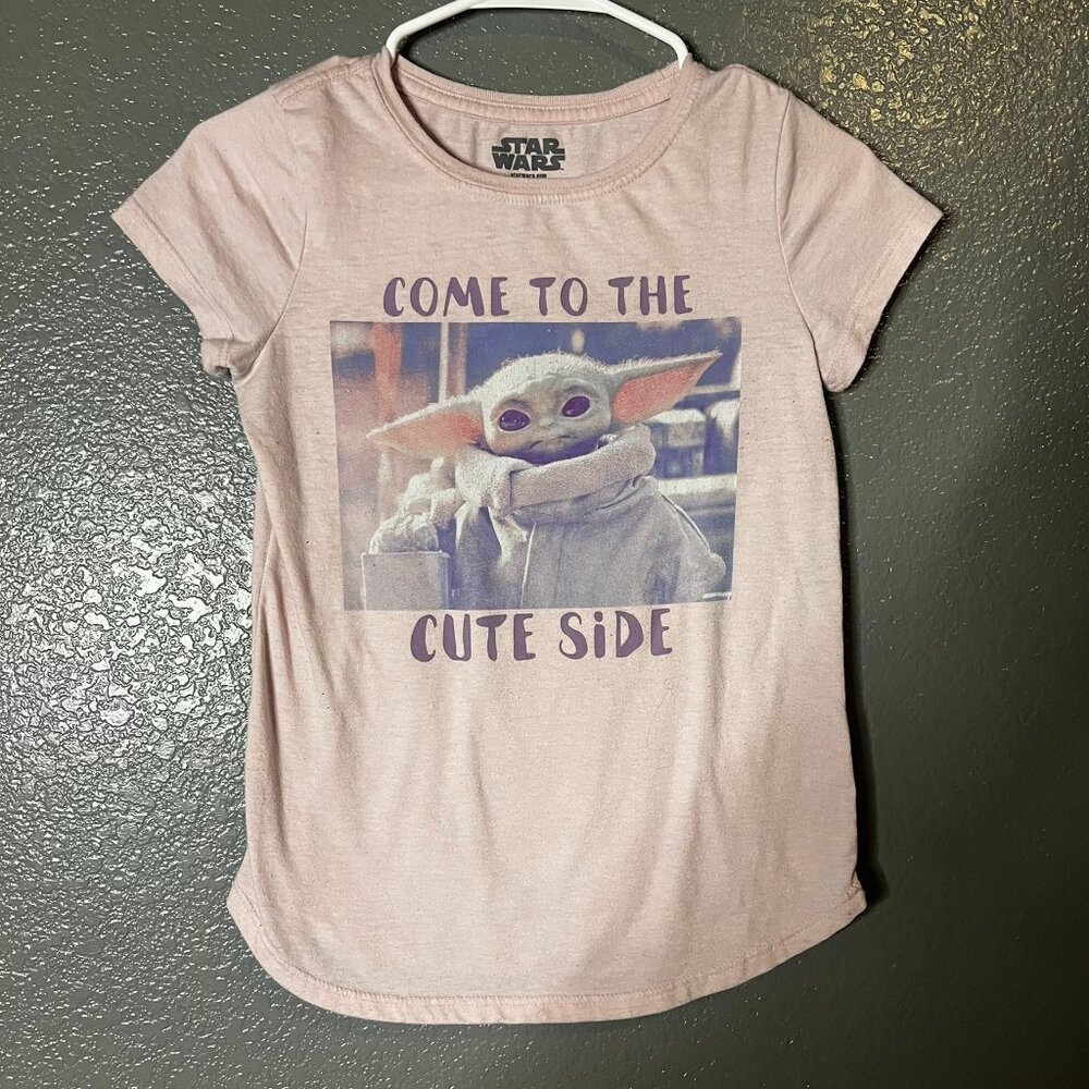 Star Wars Grogu Come to the Cute Side Graphic Tee Youth Large 10–12